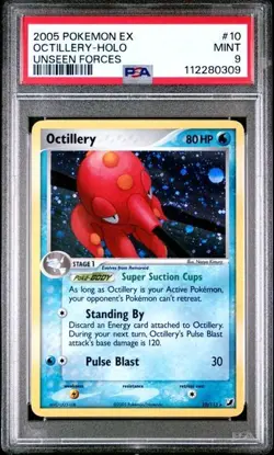 2005 Pokemon Unseen Forces Octillery Holo Rare Card 10/115 Graded PSA 9 - Image 1