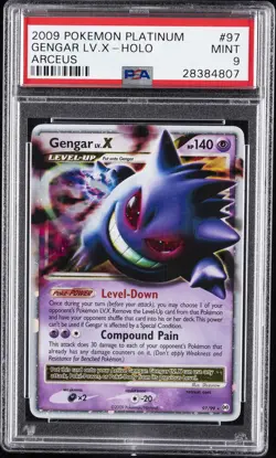 2009 POKEMON PLATINUM ARCEUS #97 GENGAR LV.X-HOLO PSA 9 - Image 1