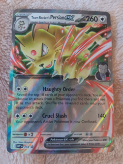 Team Rocket's Persian ex 218 SVP Black Star Promo Full Art Holo NM Pokemon TCG - Image 1