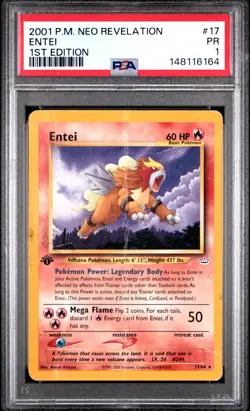 2001 POKEMON NEO REVELATION 1ST EDITION #17 ENTEI PSA 1 - Image 1