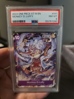 2024 One Piece ST18 EN Monkey D. Luffy #041 PSA 8 NM-MT - Image 1