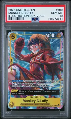 PSA 10 2025 One Piece Promos #109 Monkey D. Luffy GEM MT - Image 1