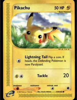Pikachu Common Expedition 124/165 Lightning Normal Pokemon Card - Image 1