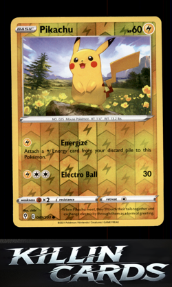 Reverse Holofoil Pikachu 049/203 Pokemon Common SWSH07: Evolving Skies Card NM - Image 1