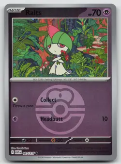 Ralts (Love Ball) 087/217 Ascended Heroes Pokemon Reverse Holo NM Common - Image 1