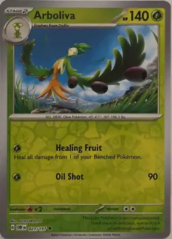 Arboliva 021/197 Uncommon Obsidian Flames Pokemon Reverse Holo Near Mint - Image 1