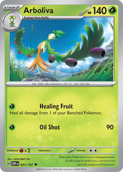 Arboliva 021/197 Uncommon Obsidian Flames Pokemon Reverse Holo Near Mint - Image 4