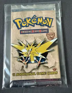 1st Edition Fossil Pokemon Zapdos Artwork Case Fresh Booster Pack - Image 1