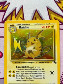 Pokemon TCG - Raichu 14/62 - Fossil - Holo Rare - Vintage - WOTC - PLAYED - Image 2