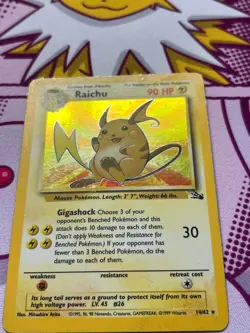 Pokemon TCG - Raichu 14/62 - Fossil - Holo Rare - Vintage - WOTC - PLAYED - Image 4