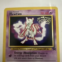 Pokemon TCG Mewtwo Black Star Promo 3 WOTC 1999 WB ‘The First Movie’ Stamp - Image 2