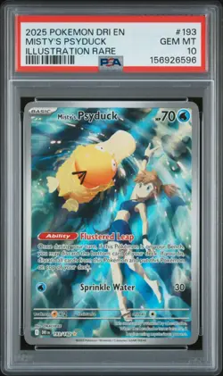 2025 POKEMON DRI EN-DESTINED RIVALS ILLUSTRATION RARE MISTY'S PSYDUCK PSA 10 - Image 1
