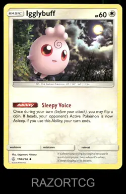IGGLYBUFF 168/236 UC COSMIC ECLIPSE POKEMON LP - Image 1