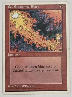 Red Elemental Blast Fourth Edition Magic The Gathering MTG Card Interrupt 1995 - Image 1