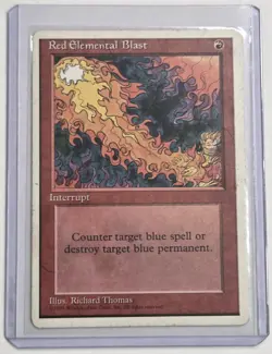 Red Elemental Blast Fourth Edition Magic The Gathering MTG Card Interrupt 1995 - Image 3