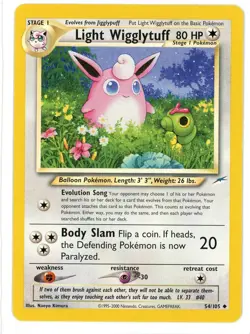 Light Wigglytuff 54/105 Neo Destiny Pokemon Card - Image 1
