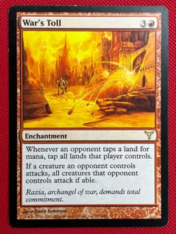 MTG 1X War's Toll X1 Dissension Magic - LP/MP - Image 1