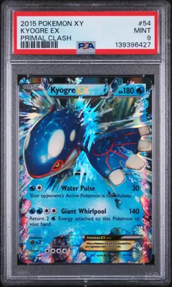 2015 POKEMON XY PRIMAL CLASH #54 KYOGRE EX PSA 9 - Image 1