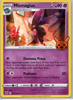 Pokemon TCG Mismagius 059/189 Astral Radiance Holo LP - Image 1