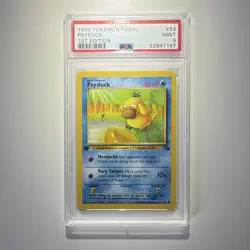 1999 WOTC Pokemon Fossil 1st Edition Psyduck 53/62 PSA 9 English - Image 1