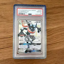 Pokemon Hidden Fates Greninja GX SV56/SV94 Full Art Holo PSA 10 with case guard - Image 1