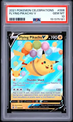 2021 POKEMON CELEBRATIONS #006 FLYING PIKACHU V PSA 10 - Image 1