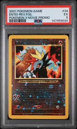 2001 Pokemon Entei Reverse Holo 34 - Game Movie - PSA 5 - Image 1