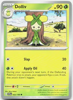 Dolliv 022/198 Common Scarlet & Violet Pokemon Near Mint - Image 1