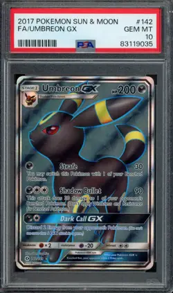 Pokemon Umbreon GX Full Art 2017 S&M Base #142 PSA 10 Gem Mint - Image 1