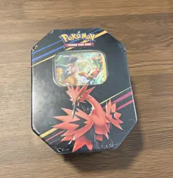 Pokemon TCG Crown Zenith Galarian Zapdos Tin 2023 LAST CZ TIN I HAVE! - Image 1