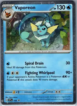 Vaporeon - (Cosmos Holo) 168 SV: Scarlet & Violet Promo - Pokemon Card - NM - Image 1