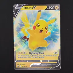 Pokemon TCG Card Pikachu V SWSH198 Black Star Promo - NM - Image 1