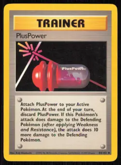 PlusPower 84/102 Uncommon Base Set Unlimited Pokemon Lightly Played - Image 1