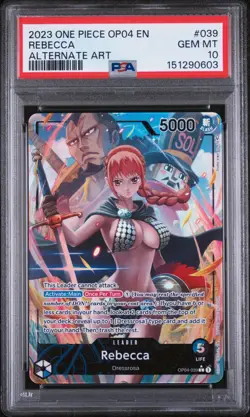 2023 ONE PIECE OP04-KINGDOMS OF INTRIGUE ALTERNATE ART #039 REBECCA PSA 10 - Image 1