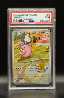 Chansey Twilight Masquerade #187/167 Illustration Rare Pokemon PSA 9 MINT 2024 - Image 1