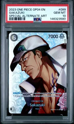 One Piece CCG Sakazuki SP Alternate Art OP02-099 PSA 10 Gem Mint English - Image 1
