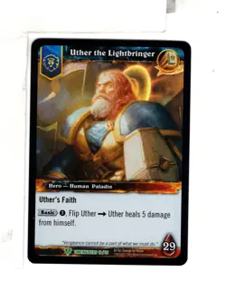 World of Warcraft TCG Card Uther the Lightbringer FOIL Near Mint Condition - Image 1
