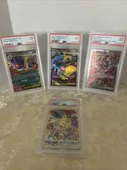 Pokemon TCG 4 Slab Card Lot Holo Pikachu Mega Gengar Mega Sharpedo Oricorio EX - Image 1