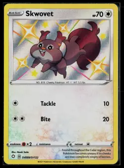 Skwovet SV099/SV122 Shining Fates Shiny Vault Shiny Rare Pokemon - Image 1