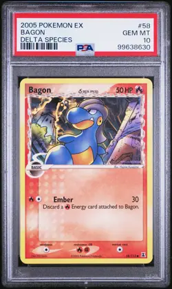 2005 POKEMON EX DELTA SPECIES #58 BAGON PSA 10 - Image 1