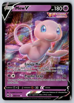 Mew V 060/159 Holo V Rare Crown Zenith Pokemon - Image 1