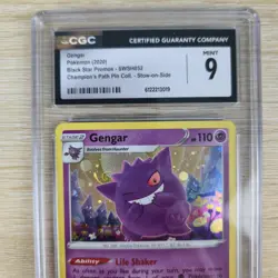 HD GALAXY SWIRL 🌀💫 CGC 9 Gengar SWSH052 Path Cosmos Holo Promo Pokemon Card - Image 3