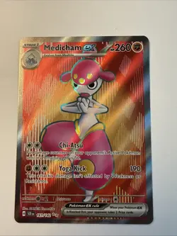 Medicham EX 161/142 Ultra Rare 2024 Pokemon Stellar Crown Full Art Card NM - Image 1