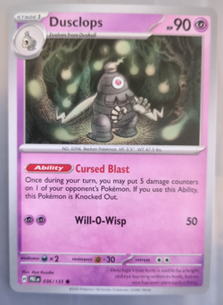 Dusclops 036/131 Prismatic Evolutions Common Pokemon Card - Image 1