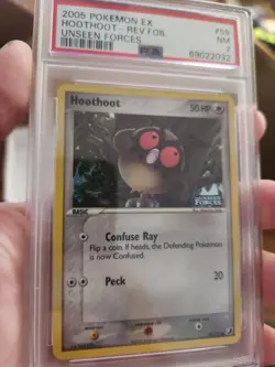 Hoothoot Reverse Holo STAMPED EX Unseen Forces 59/115 PSA 7 Pokemon Card - Image 3