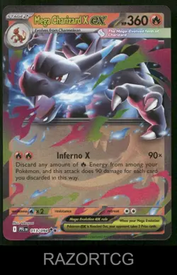 MEGA CHARIZARD X EX 013/094 DOUBLE RARE PHANTASMAL FLAMES POKEMON NM/M - Image 1