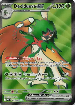 Decidueye ex 100/088 Holo Ultra Rare Perfect Order Pokemon Near Mint - Image 1