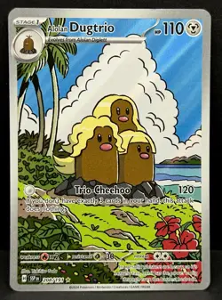 Alolan Dugtrio 208/191 - Pokemon Surging Sparks Holo Illustration Rare NM - Image 1