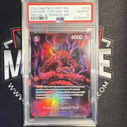 Bandai One Piece CCG 2024 OP07-074 Eustass "Captain" Kid SP Alt Art Holo PSA 10 - Image 1