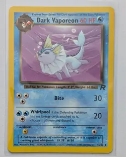 Dark Vaporeon 45/82 - Team Rocket - Non-Holo Uncommon WOTC Pokemon Card - NM - Image 1